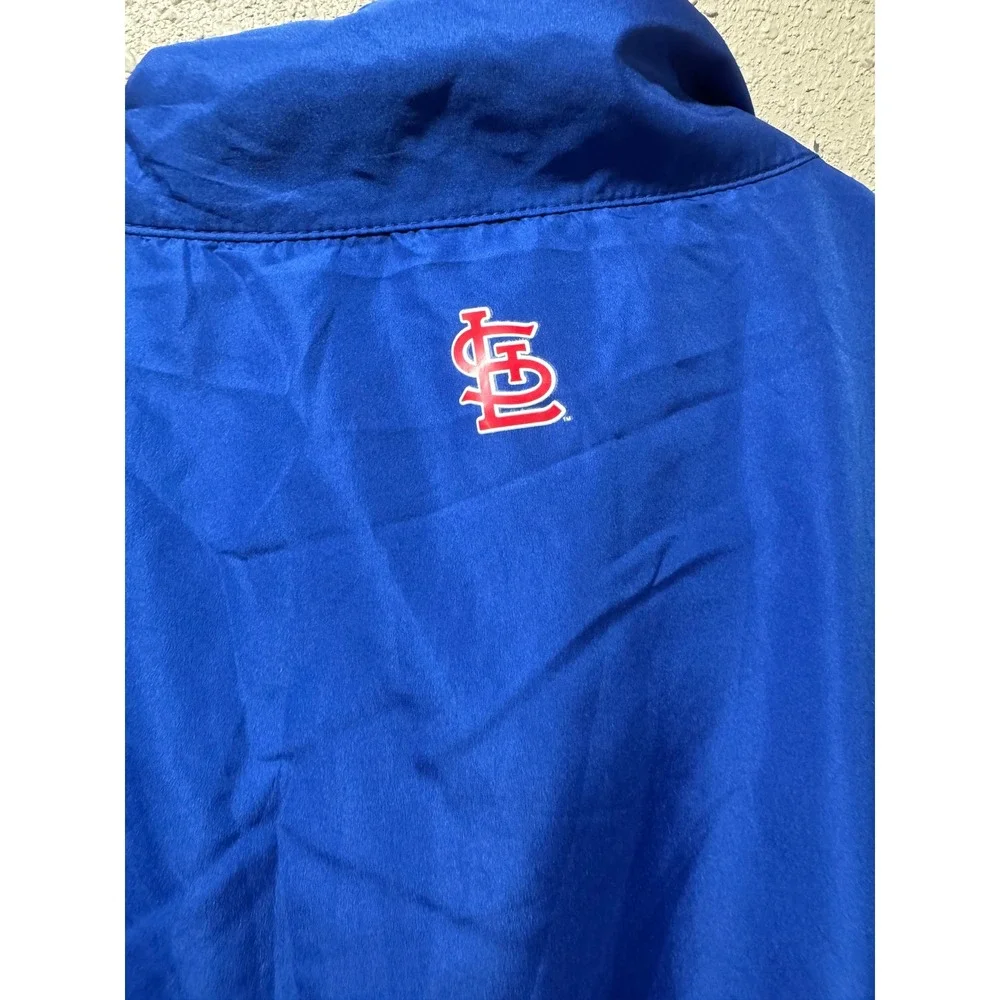 St Louis Cardinals Blues Crossover Windbreaker Jacket Mens XL Budweiser Blue